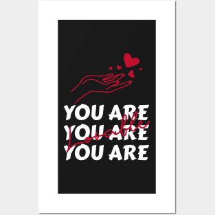 You are lovable red heart Posters and Art